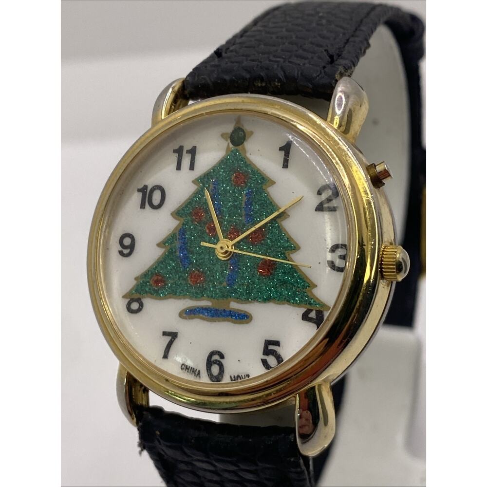 Womens Vintage Christmas Music Watch Works New Battery